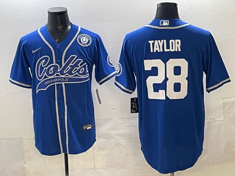 Men 2025 Indianapolis Colts #28 Taylor blue Joint Name Nike Limited NFL Jersey 005